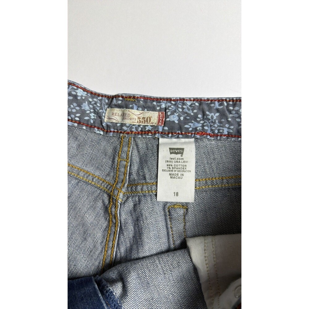 Levi's 550 Women's Denim Shorts Size 18 Relaxed Fit Blue - Picture 4 of 5